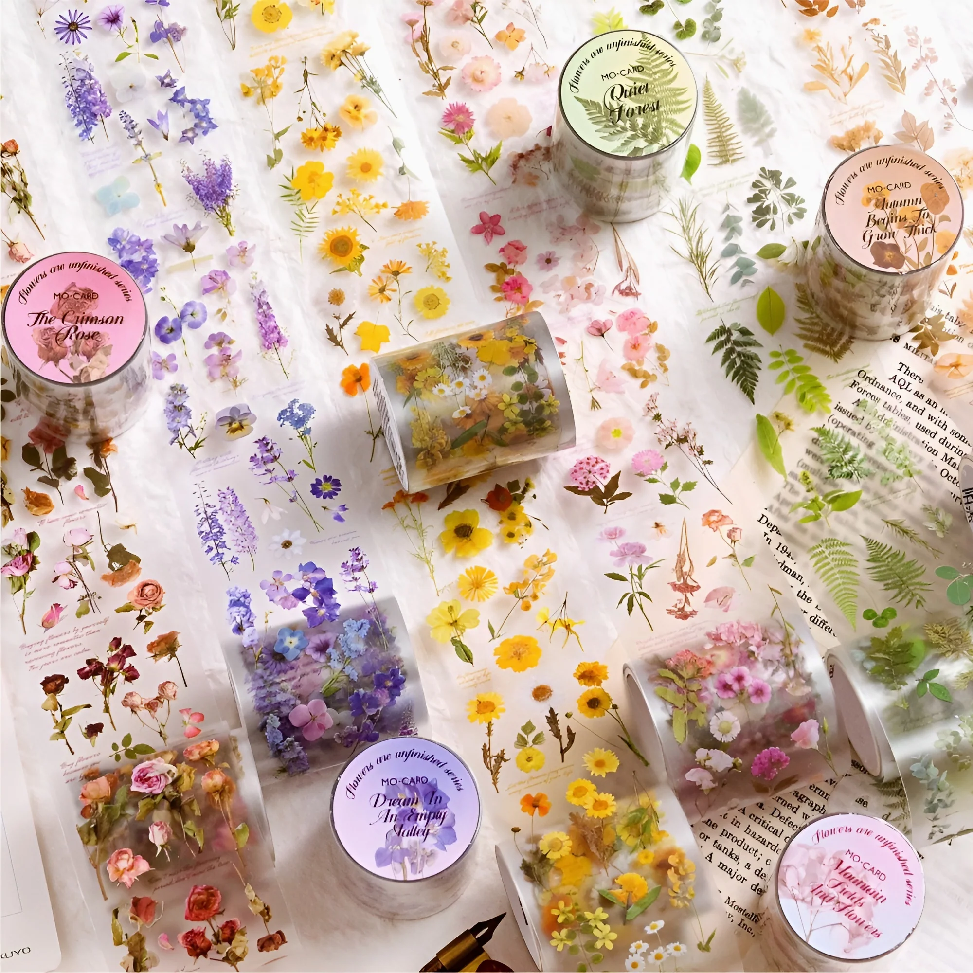 Floral Pattern Clear Tape