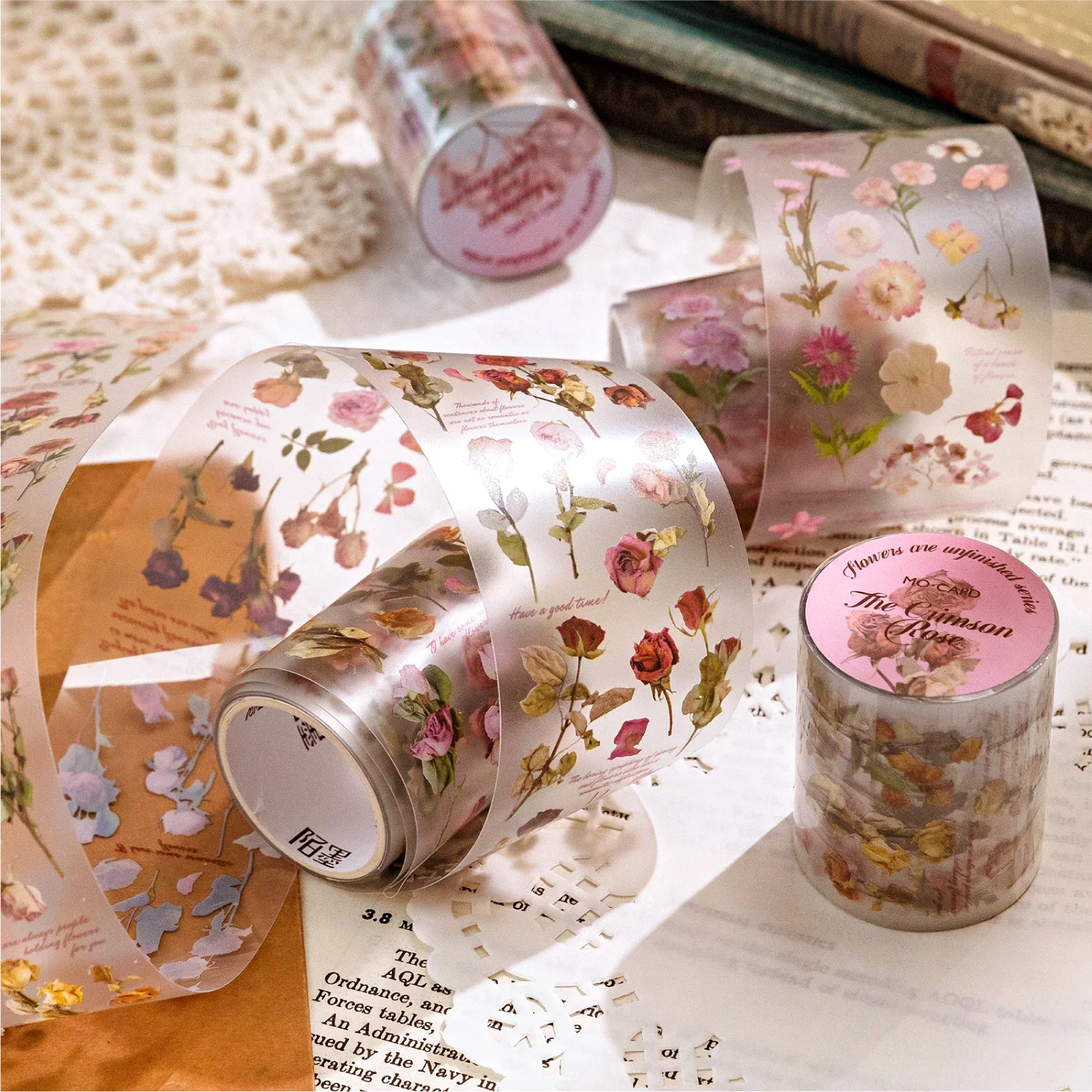 Floral Pattern Clear Tape