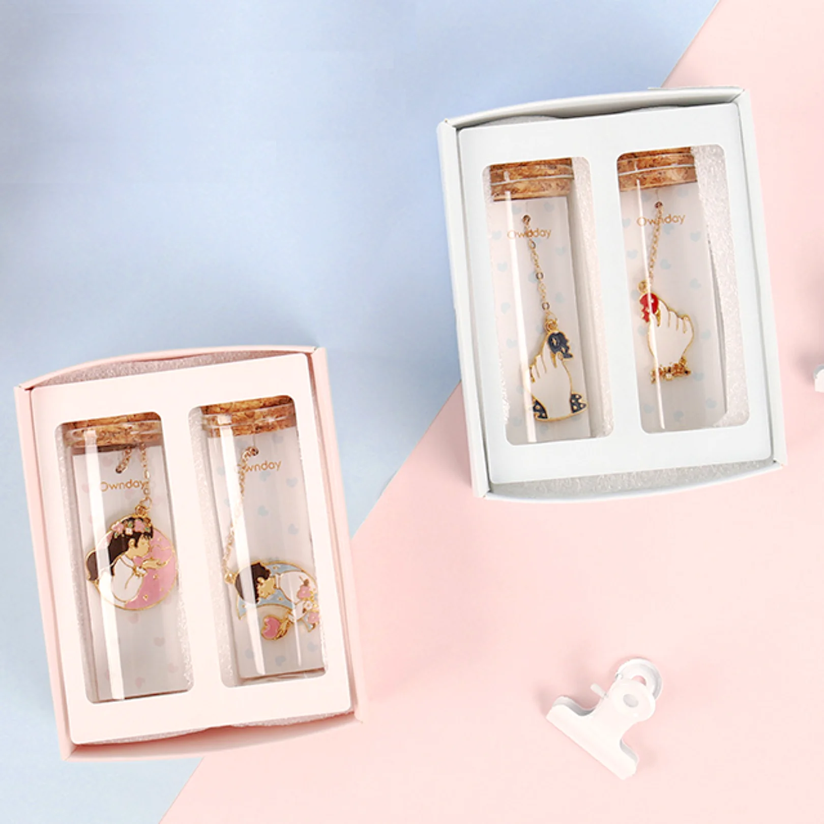 Heart Pendant Bookmark Set of 2