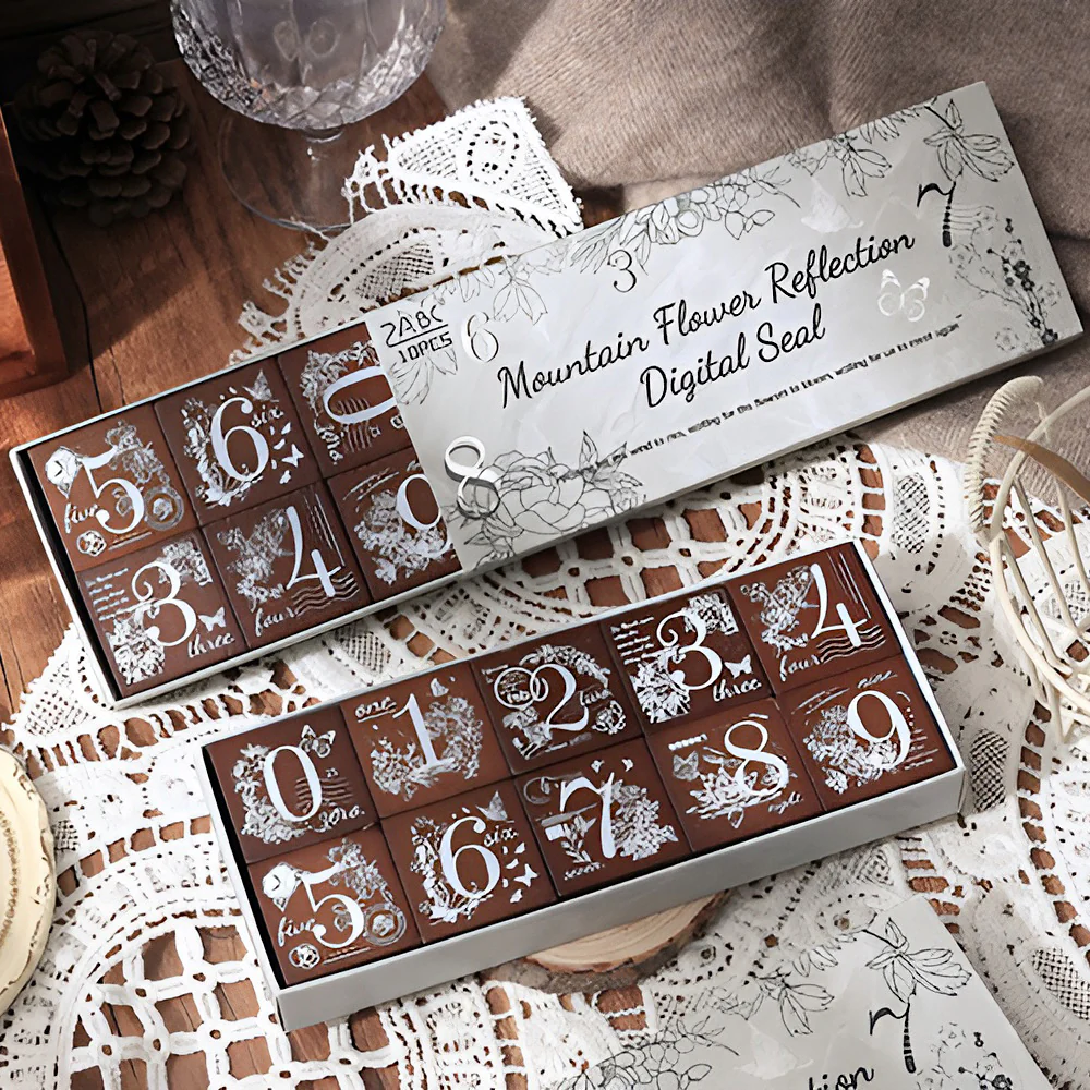 Fantasy Flowers and Numbers Stamp Set