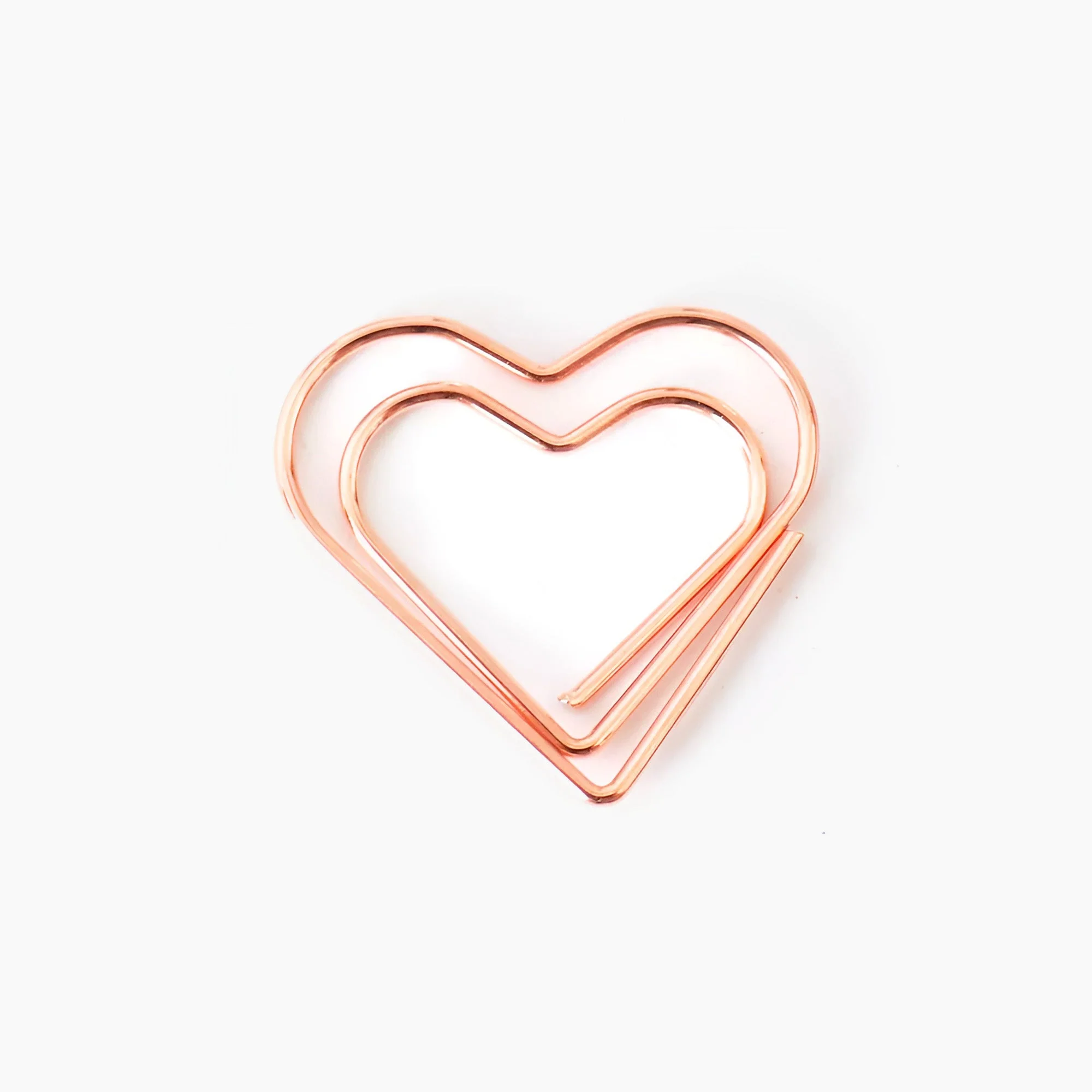 Gold Heart Shaped Paper Clips Set of 20