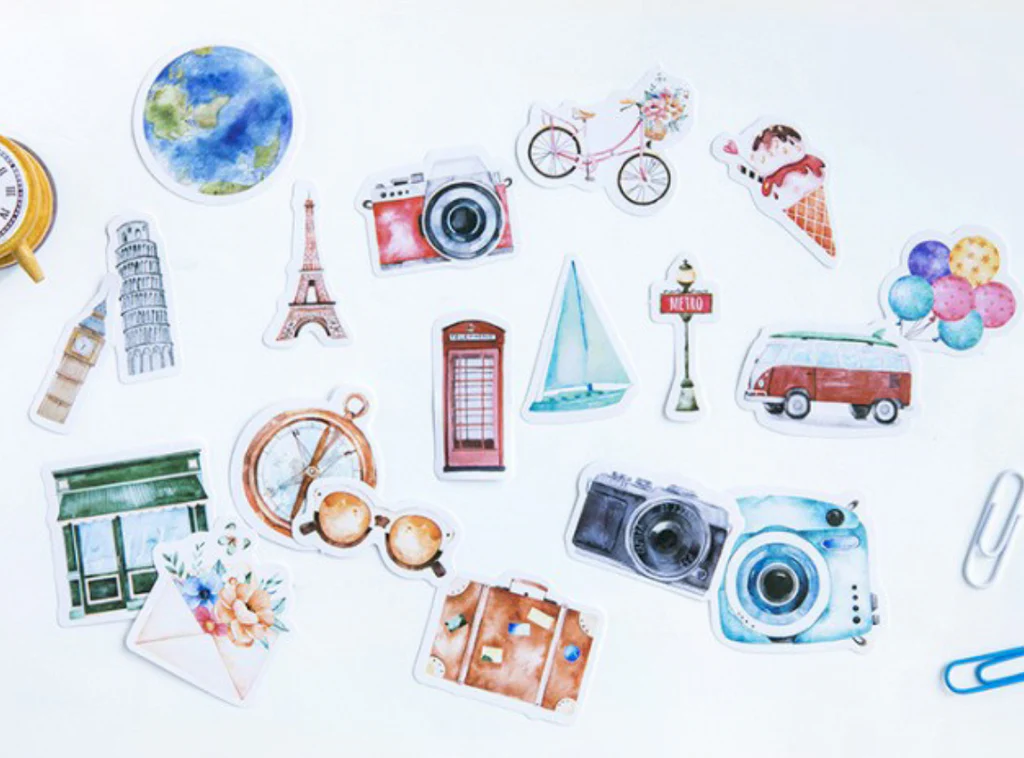 Travel Theme Paper Stickers