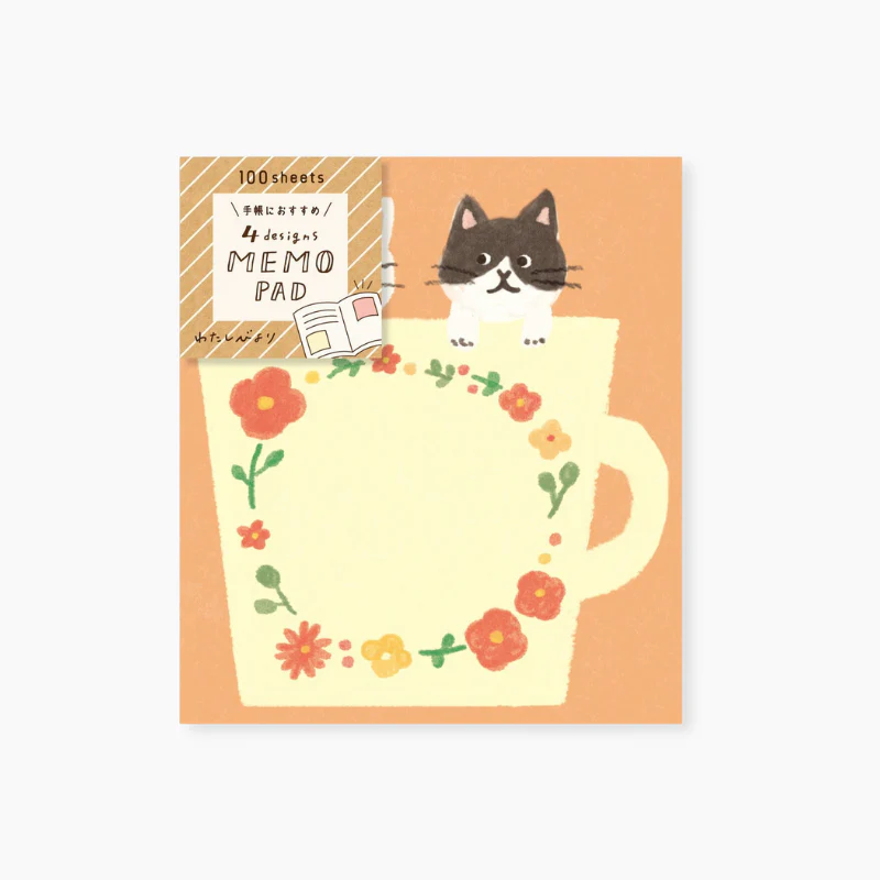 Four Design Note Pad with Cats