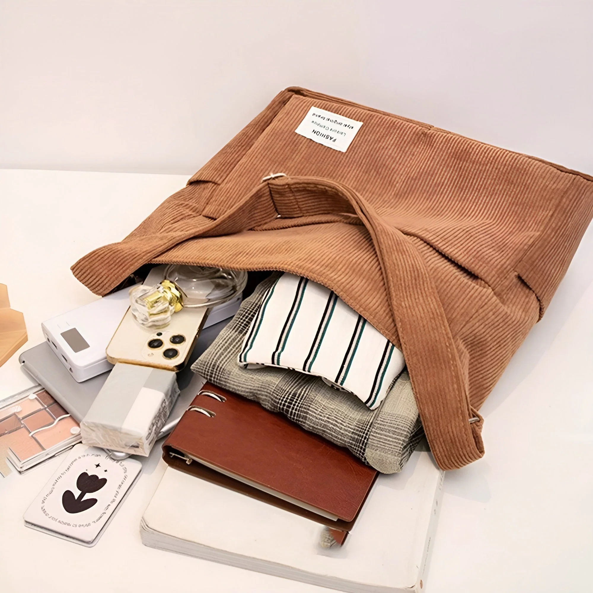 Everyday Corduroy Shoulder Tote