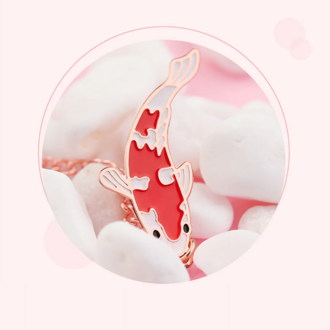 Lotus Flower & Koi Fish Pendant Bookmark