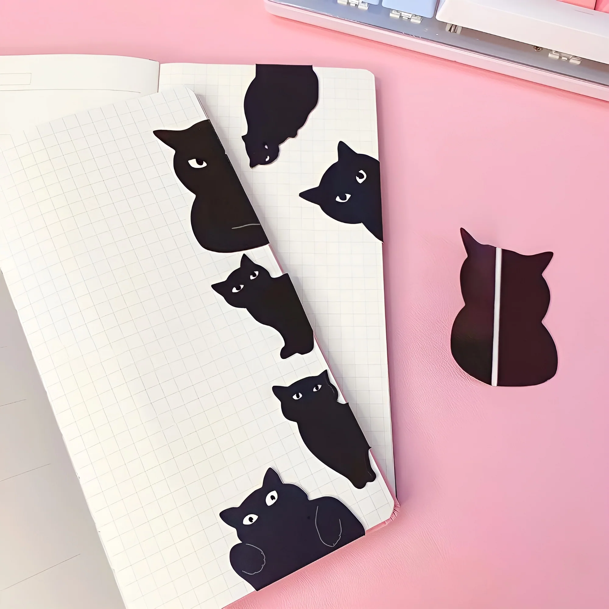 Black Cat Magnetic Bookmark Set of 6