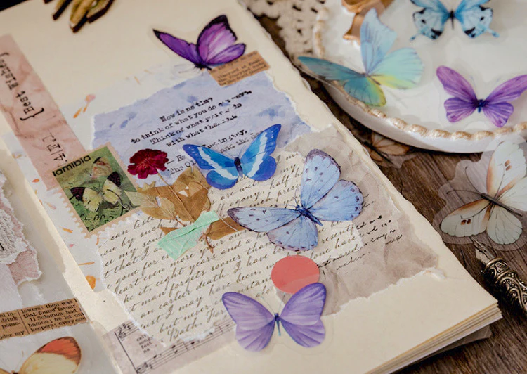 Original Deco Stickers Blue Butterflies