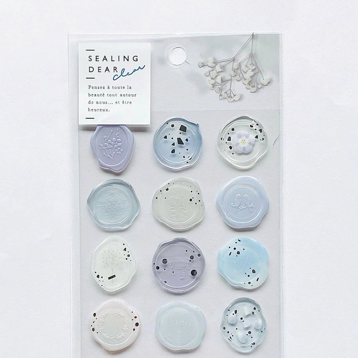 Clear Seal Stickers with Flowers