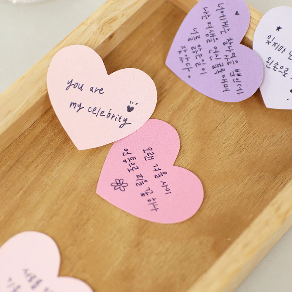 Paperian Color Large Heart Sticky Notes