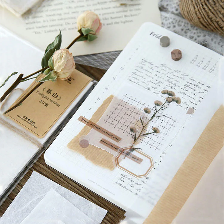 Artistic Textured Paper Set  Pressed Flowers