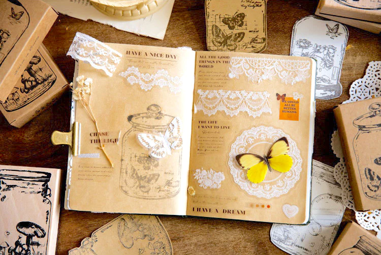 Vintage Jar Plant Stamps