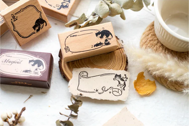 Cats Journal Wood Stamp