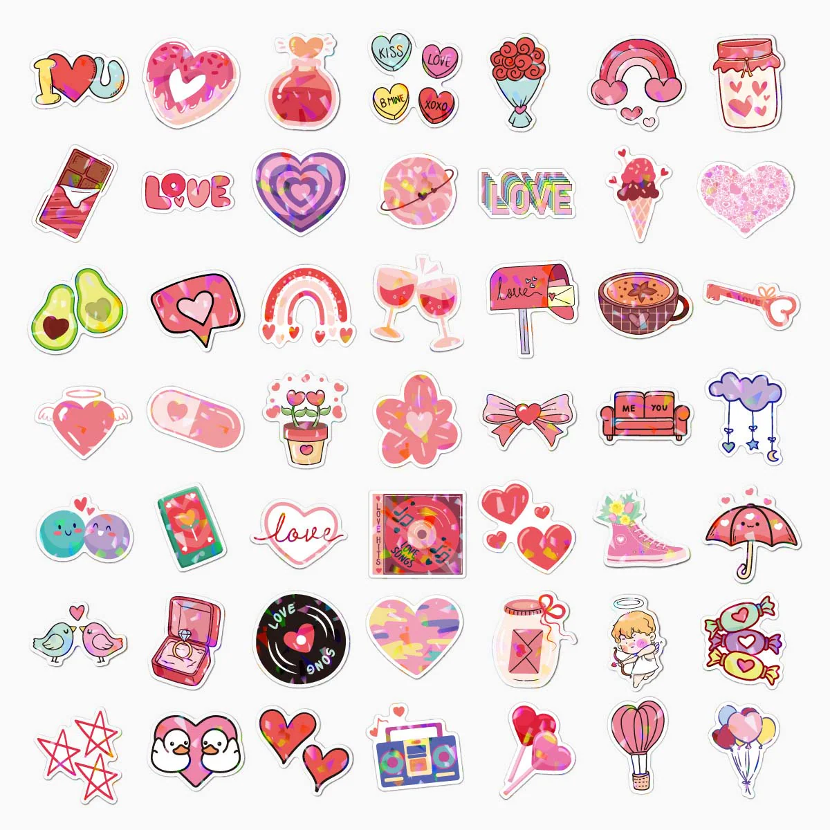 Love Spark Holo Stickers Set of 100