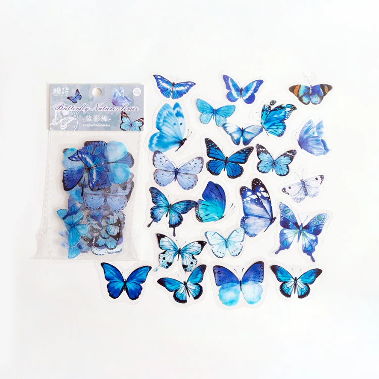 Original Deco Stickers Blue Butterflies