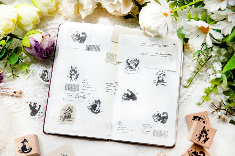 Playful Cat Wooden Stamps