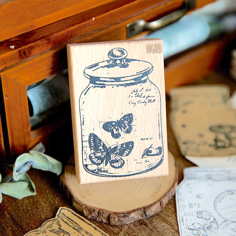 Vintage Jar Plant Stamps