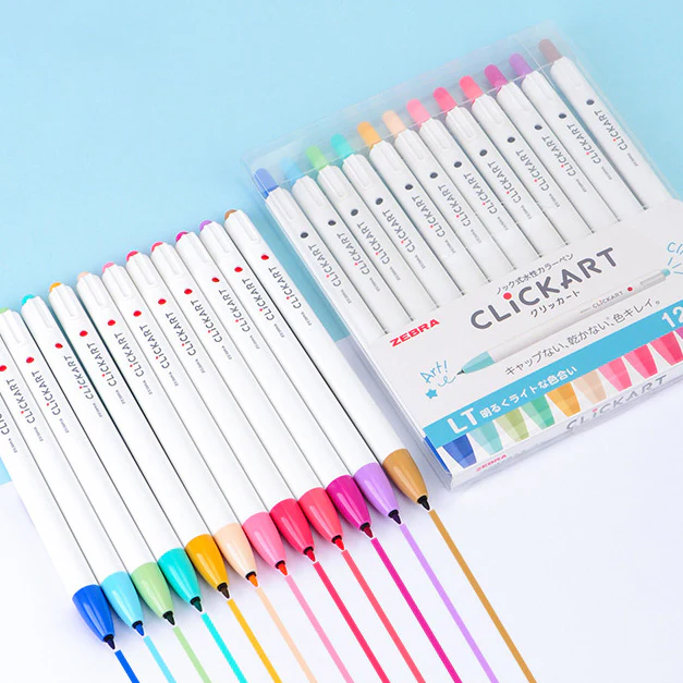 Clickart Knock Pen 12 Color Set