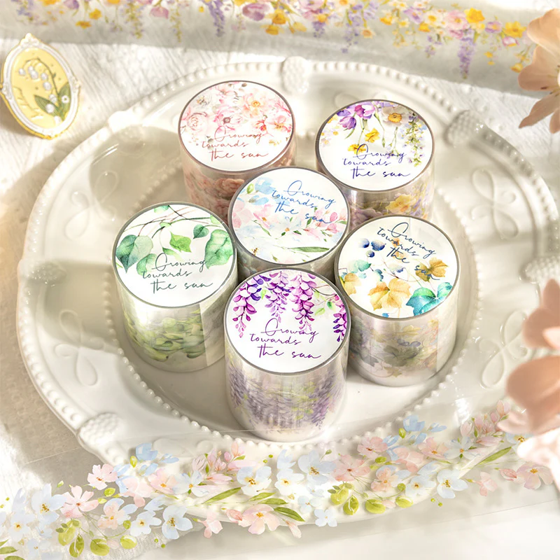 Floral Pattern Clear Masking Tapes