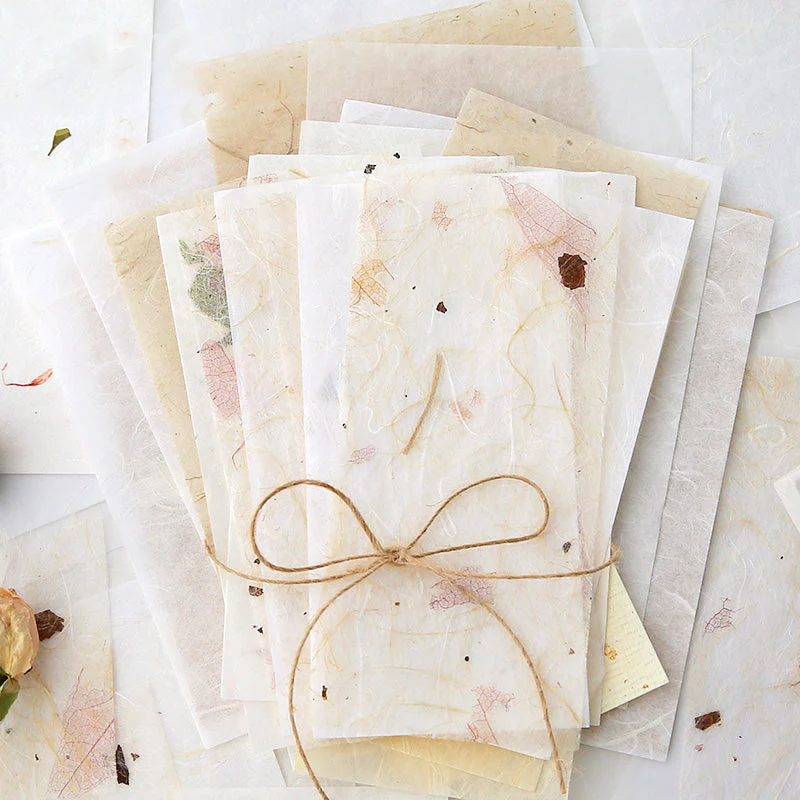 Artistic Textured Paper Set  Pressed Flowers