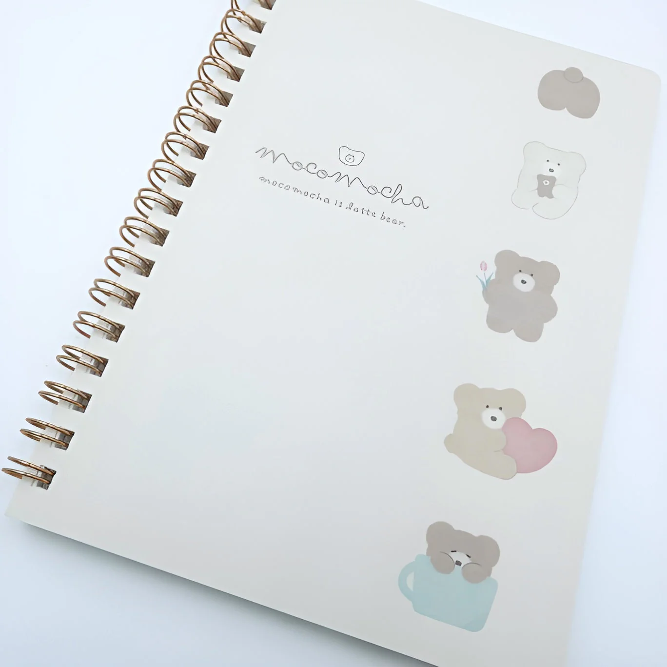Spiral Notebook with Bear Illustrations
