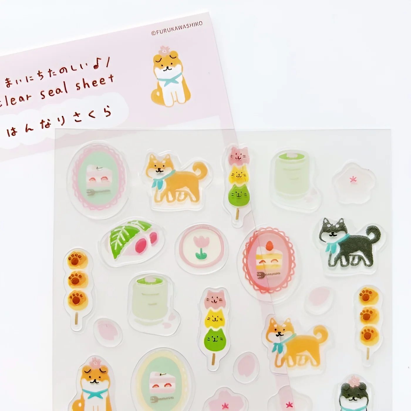 Clear Sticker Sheet with Animals and Flowers