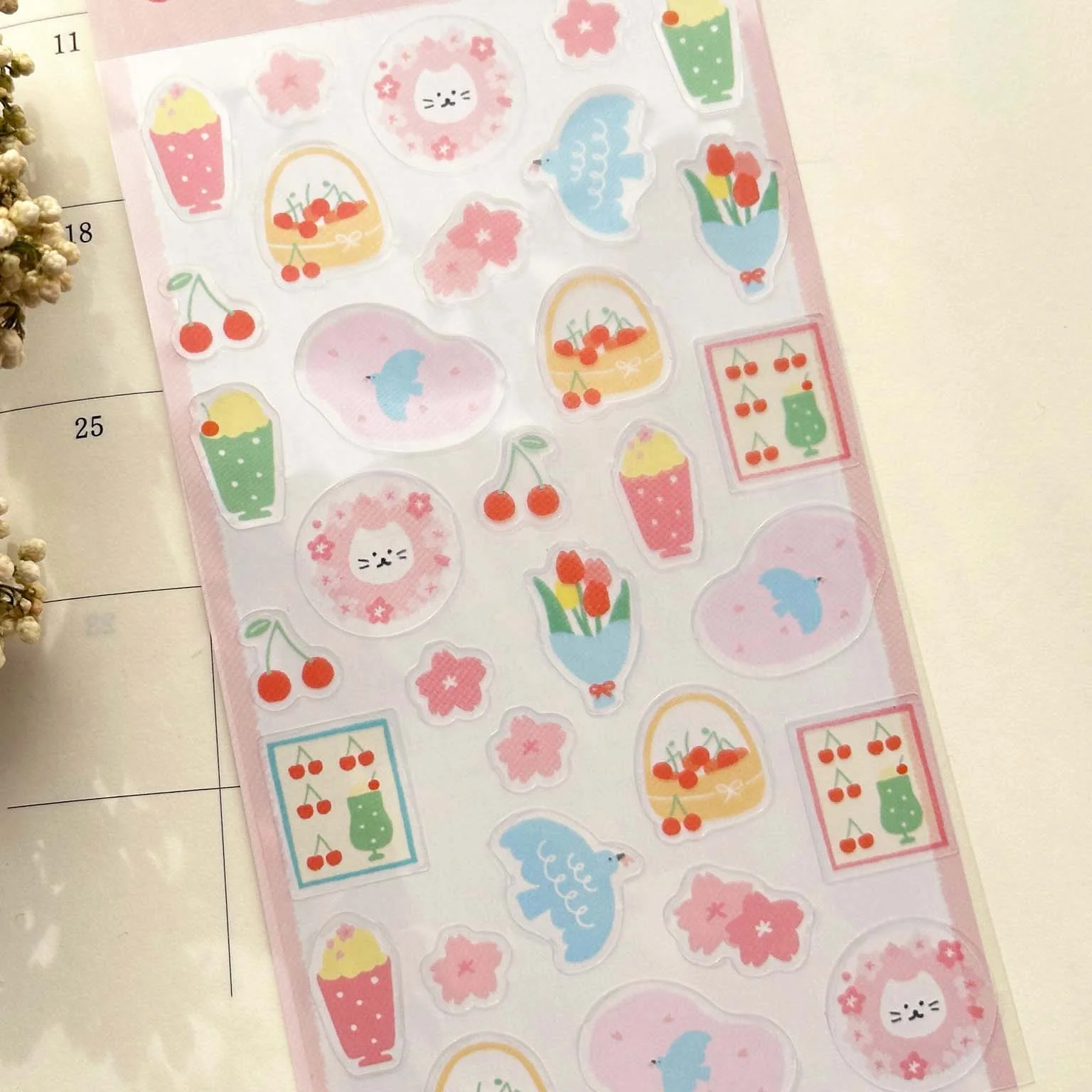 Furukawashiko Transparent Sticker Sheet Fluttering Sakura