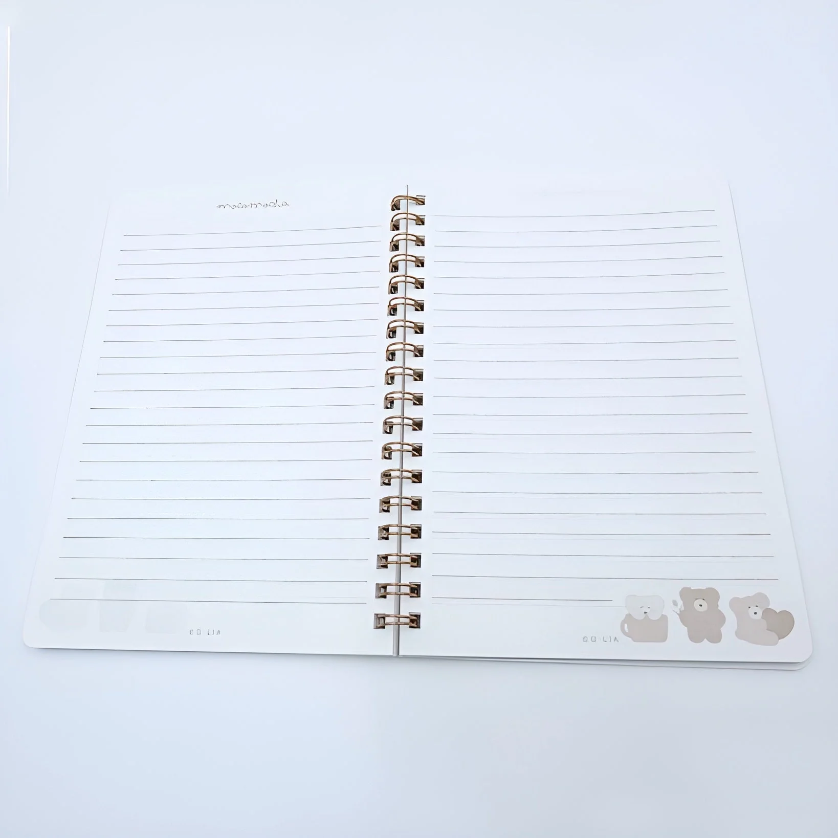 Spiral Notebook with Bear Illustrations