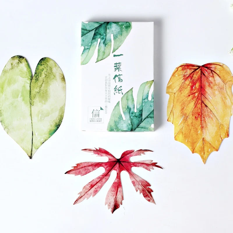 Leaf Design Greeting Cards Set of 30