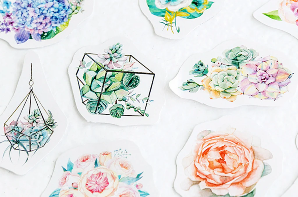 Spring Flowers Paper Stickers