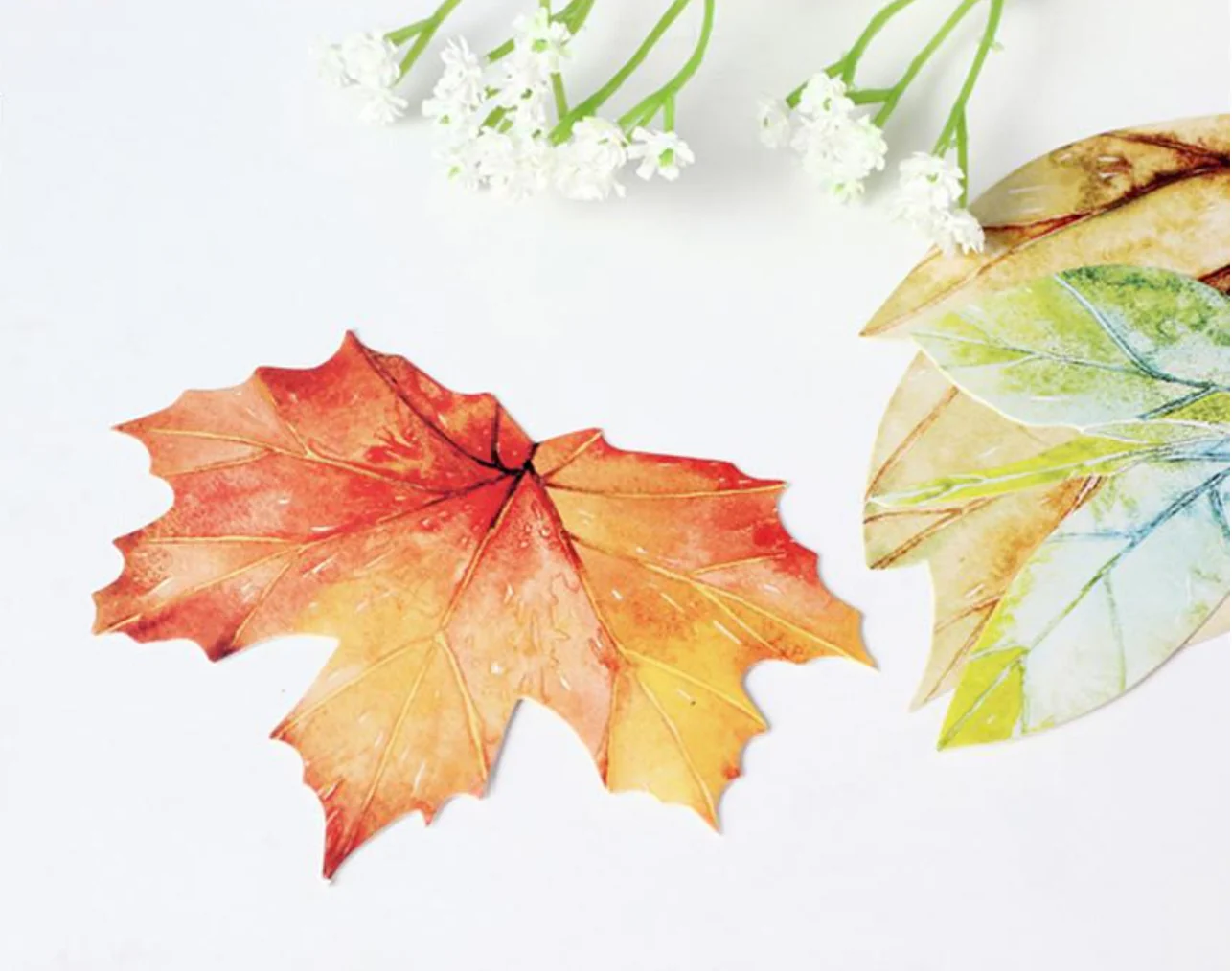 Leaf Design Greeting Cards Set of 30