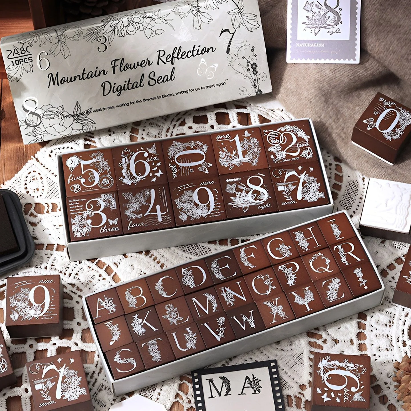 Fantasy Flowers and Numbers Stamp Set