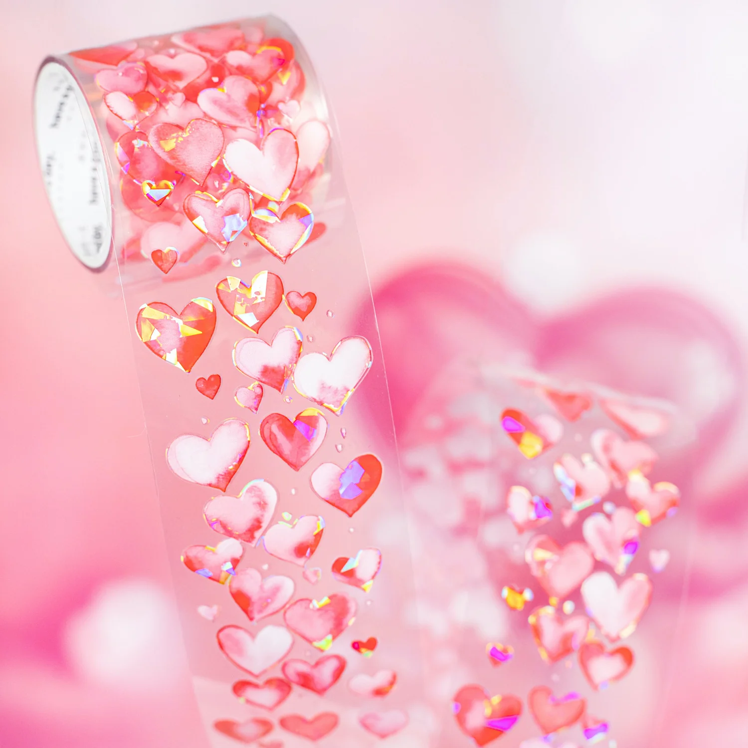 Holo Hearts Clear Masking Tapes