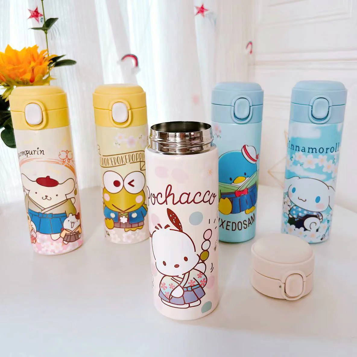 Cute Characters Water Bottle Sakura Hana