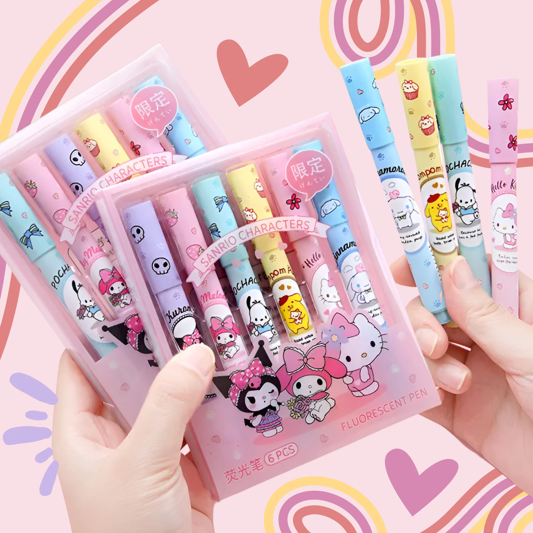 Fancy Characters Highlighters Set of 6