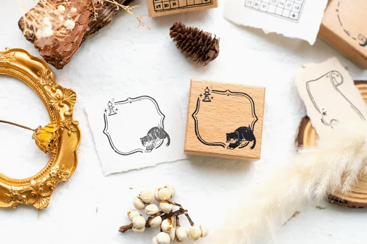 Cats Journal Wood Stamp