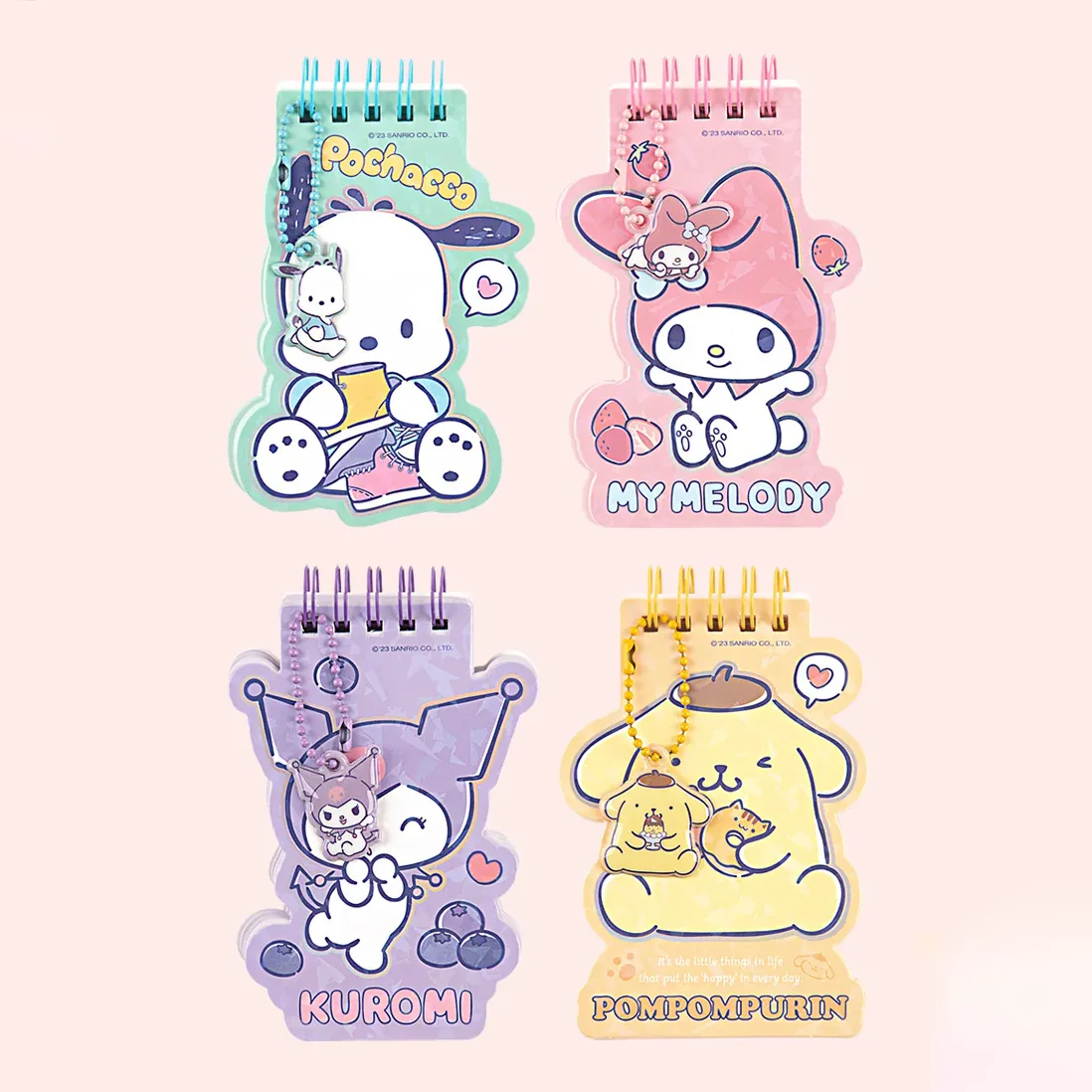 Sanrio Character Holo Memo Pad with Sanrio Pendant