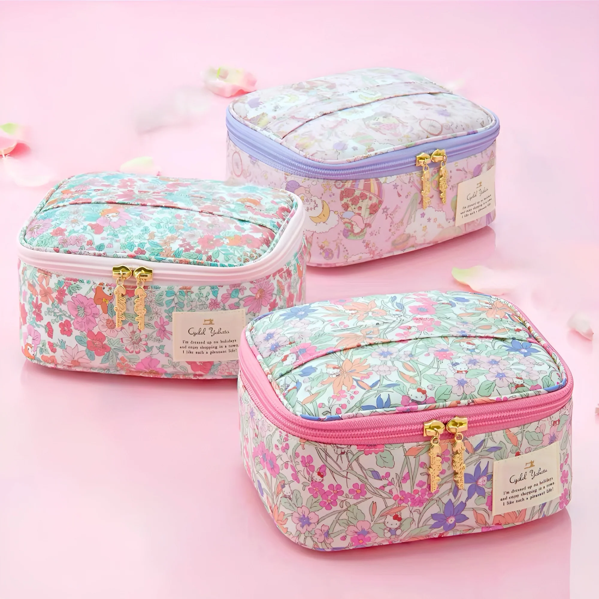 Floral Cosmetic Organizer Bag