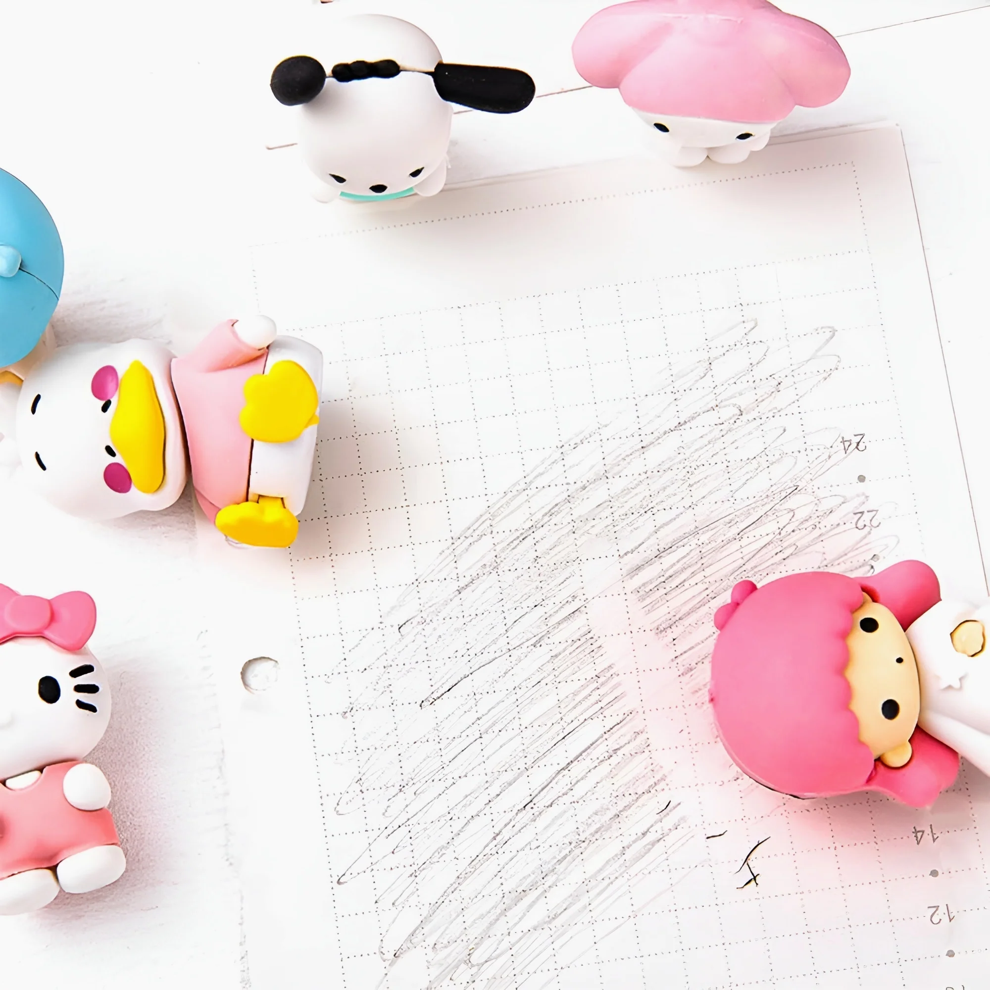 Sanrio Characters Pencil Erasers Set of 4