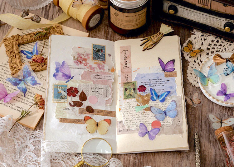 Original Deco Stickers Blue Butterflies