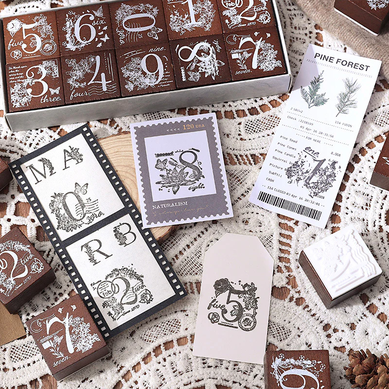 Fantasy Flowers and Numbers Stamp Set