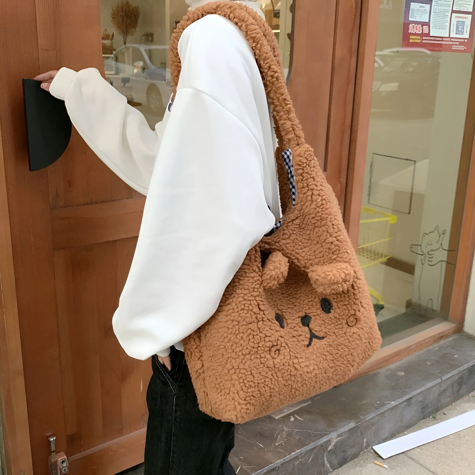 Bear Snuggler Sherpa Tote