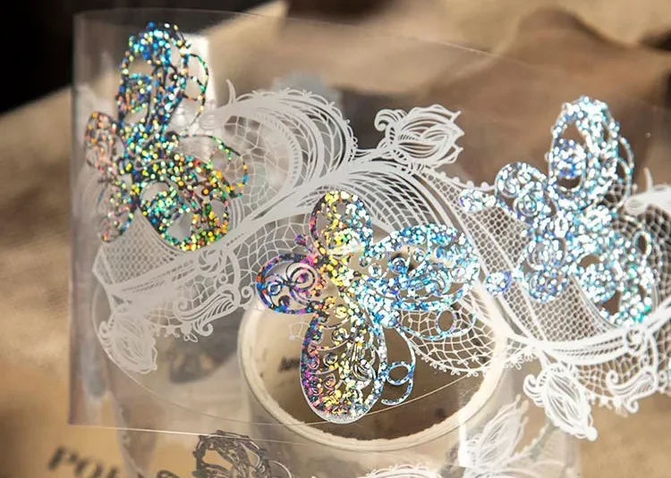 Holo Lace Pattern Clear Washi Tape