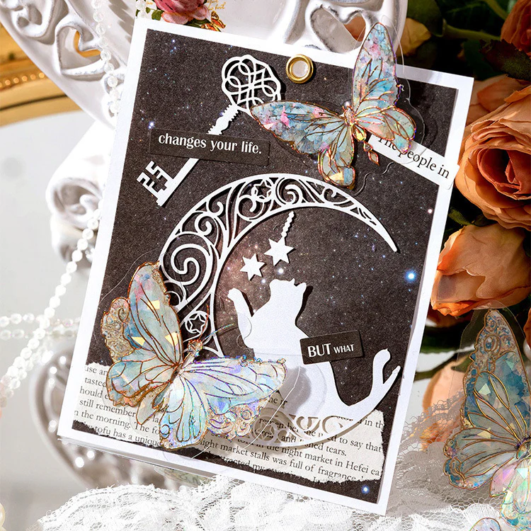 Die Cut Holo Butterfly Stickers