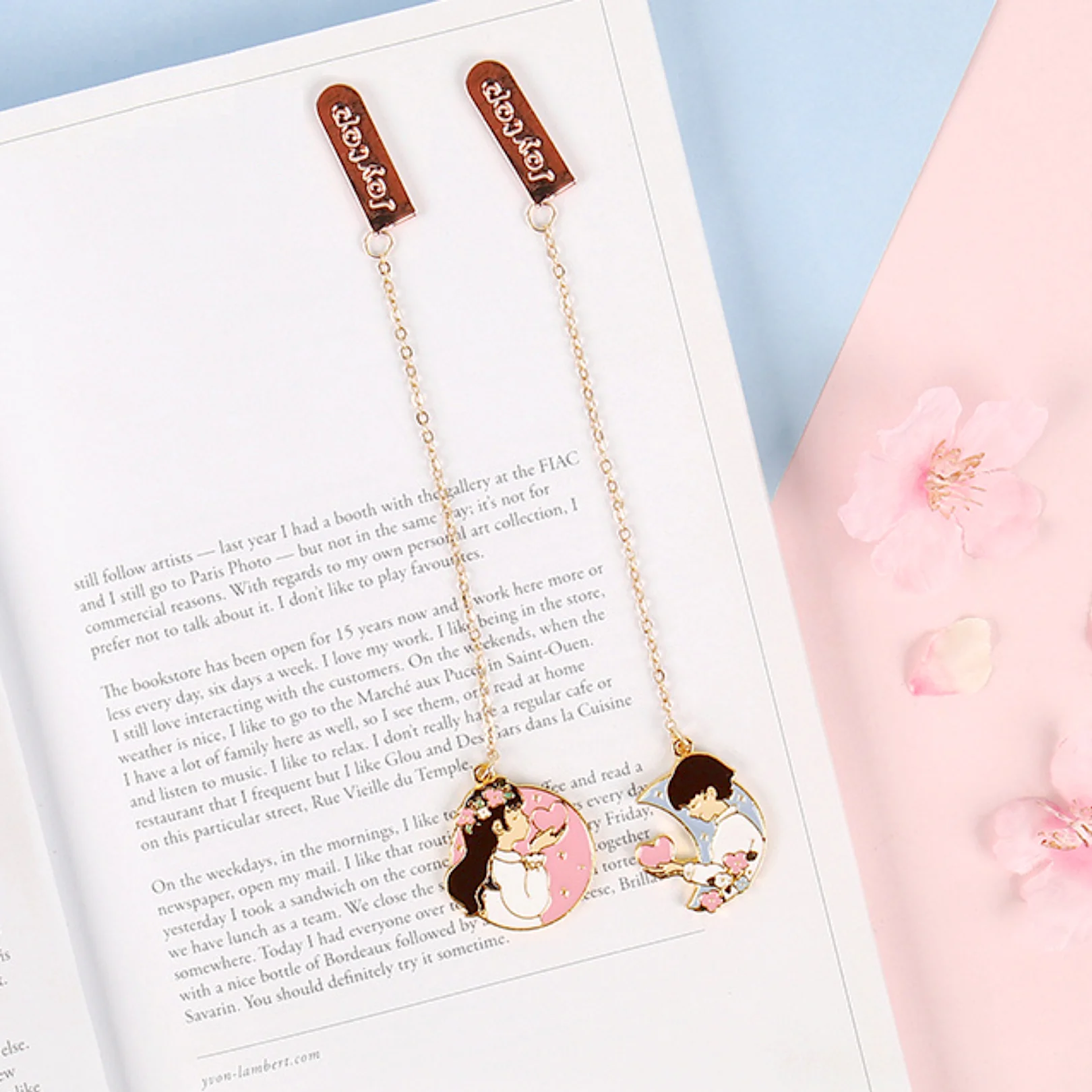 Heart Pendant Bookmark Set of 2