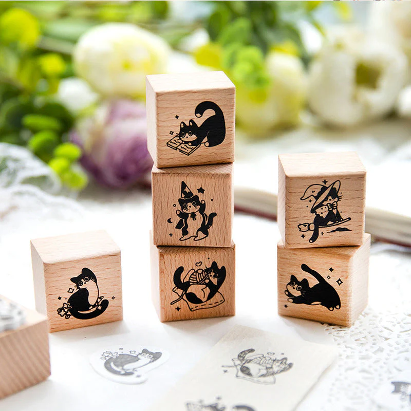 Playful Cat Wooden Stamps
