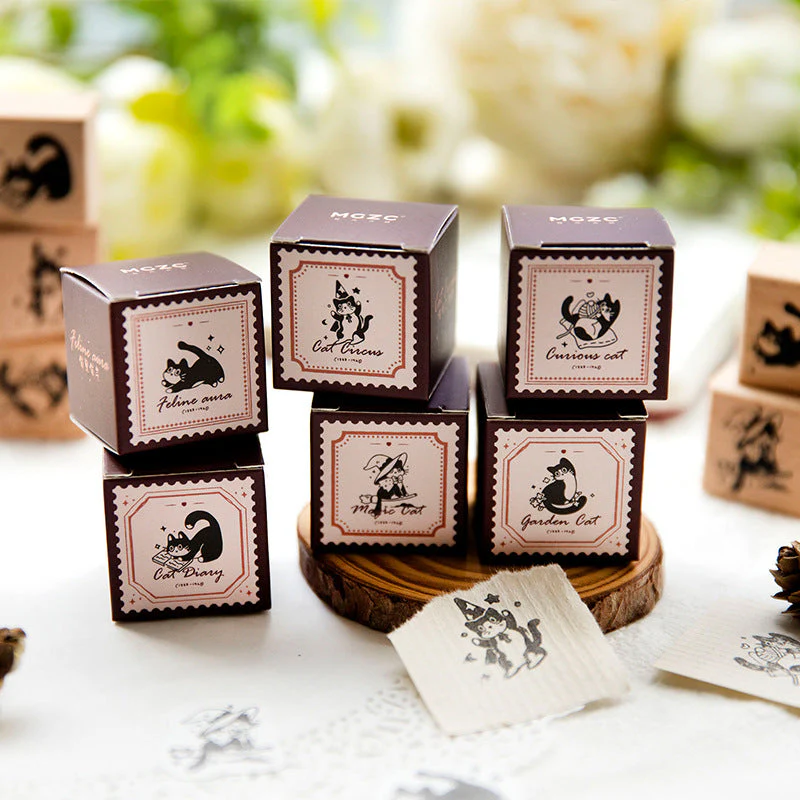 Playful Cat Wooden Stamps