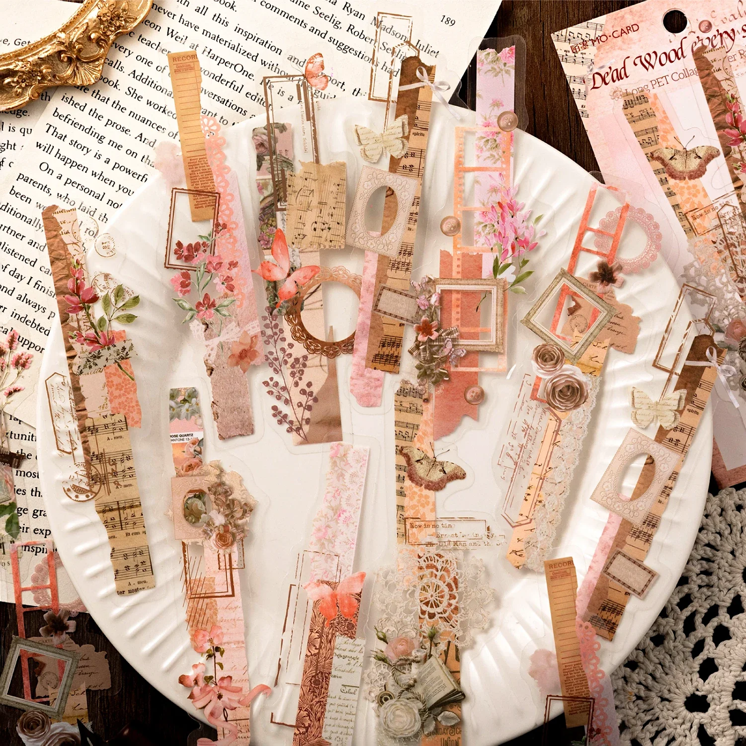 Long Strip Floral Journaling Stickers