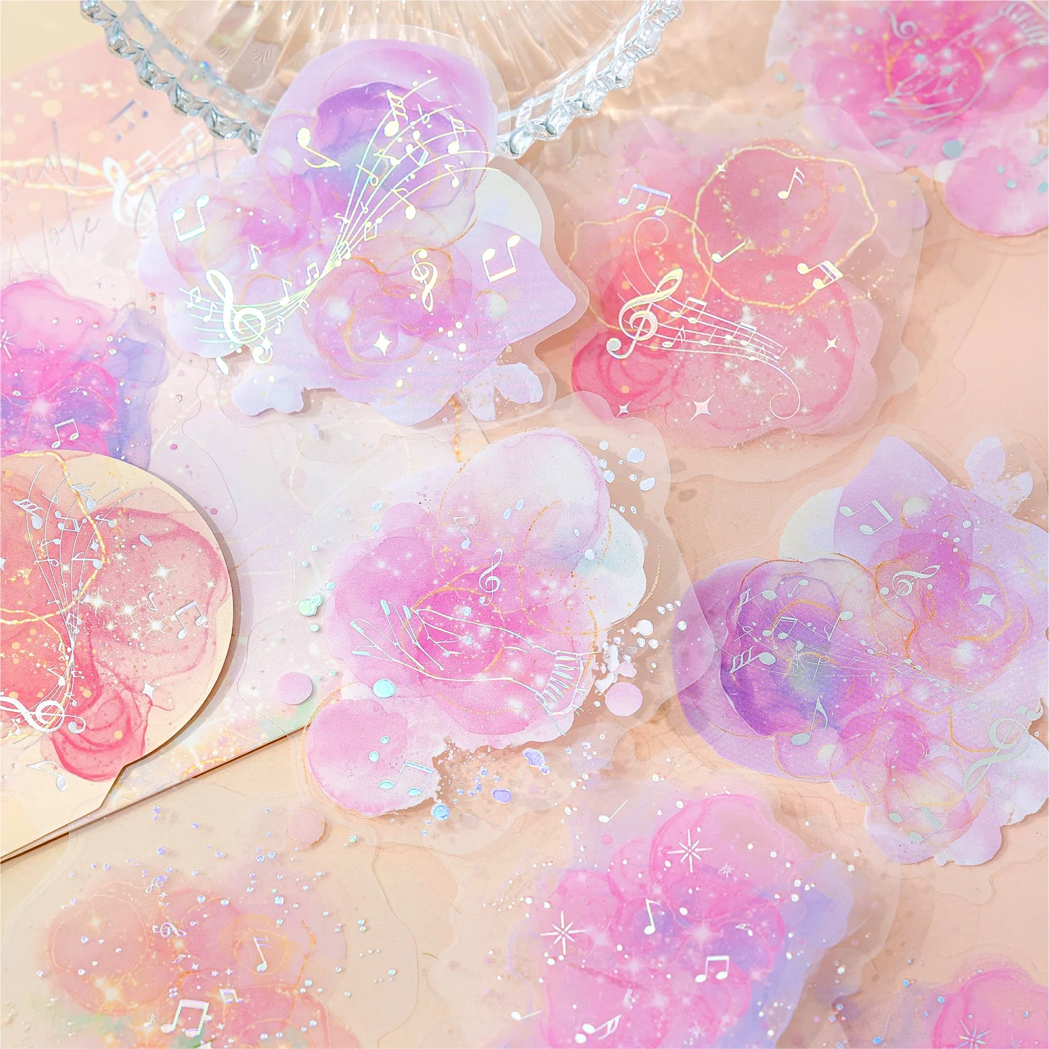 Shimmering Ink Splatter Art Stickers