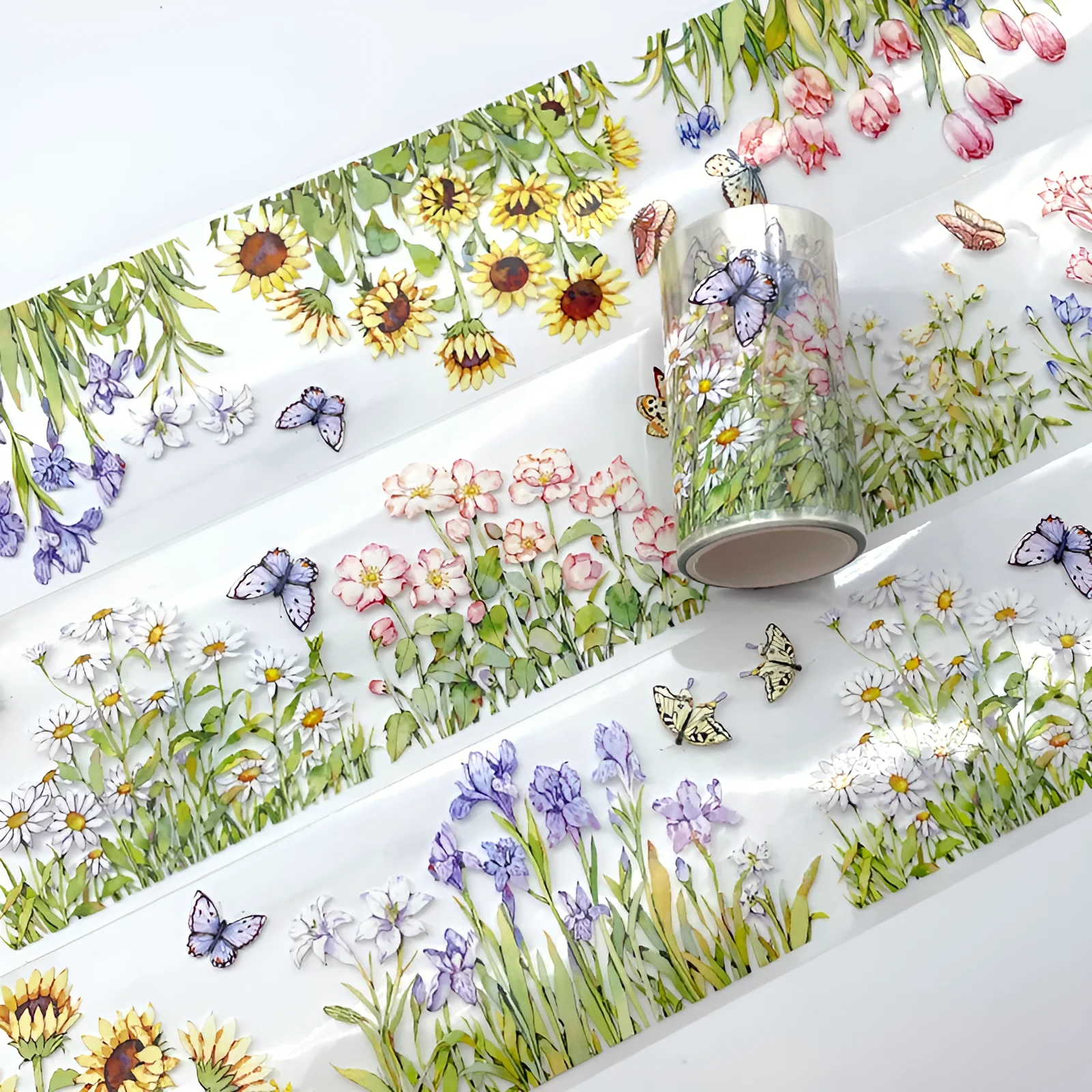 Blooming Plants Clear Tape Extra Wide