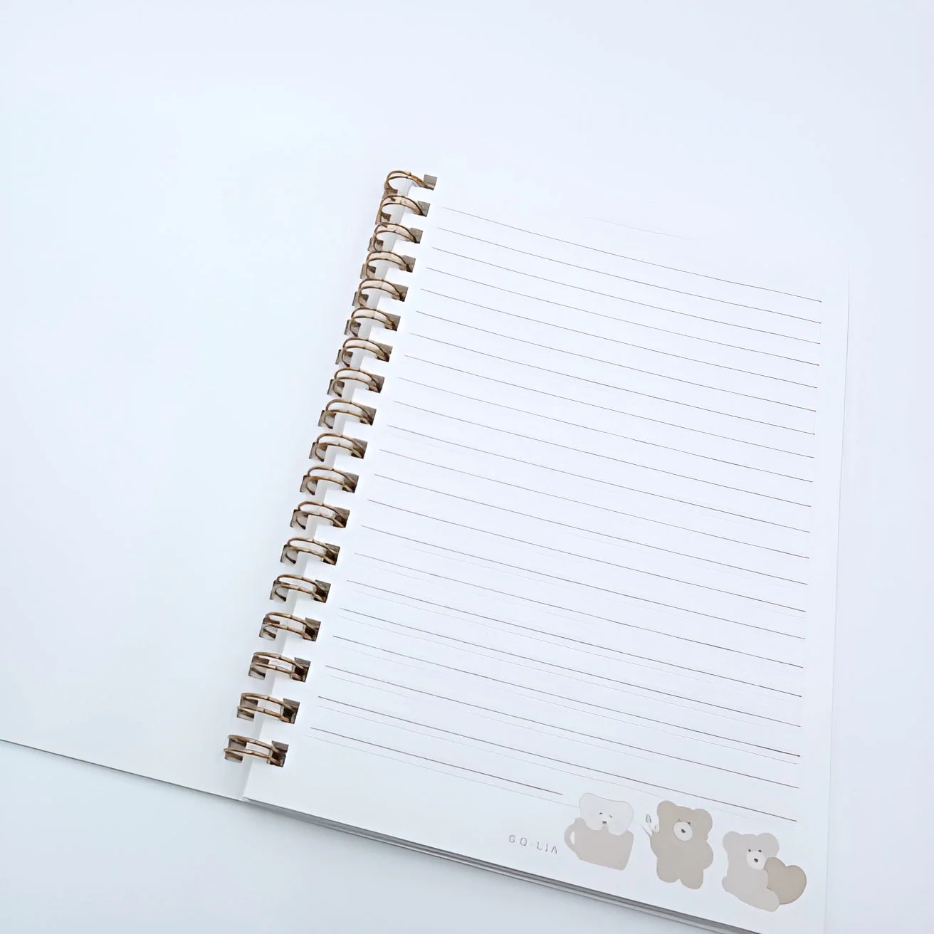 Spiral Notebook with Bear Illustrations